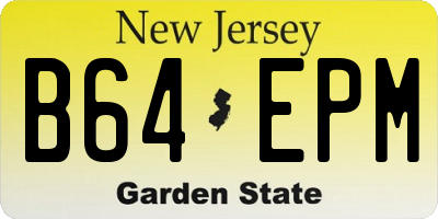 NJ license plate B64EPM
