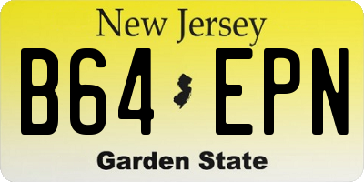NJ license plate B64EPN
