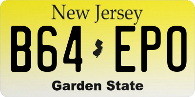 NJ license plate B64EPO