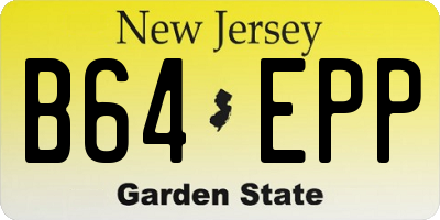 NJ license plate B64EPP