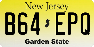 NJ license plate B64EPQ