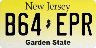 NJ license plate B64EPR