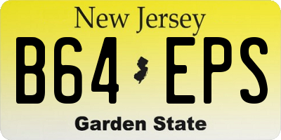 NJ license plate B64EPS
