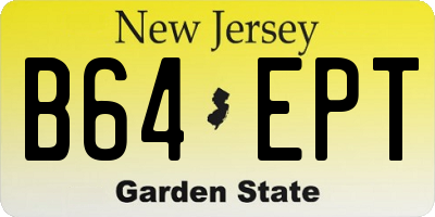NJ license plate B64EPT