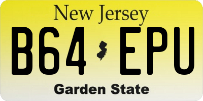 NJ license plate B64EPU