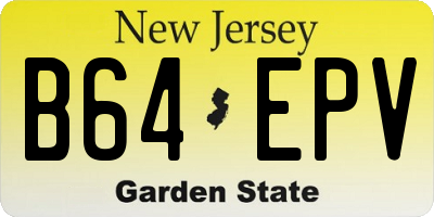 NJ license plate B64EPV