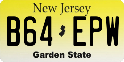 NJ license plate B64EPW
