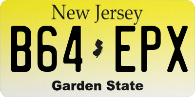 NJ license plate B64EPX