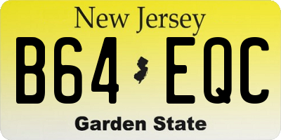 NJ license plate B64EQC