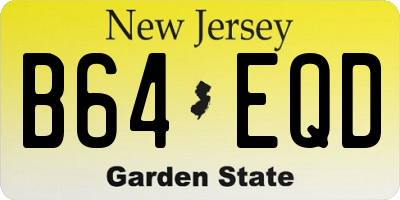 NJ license plate B64EQD