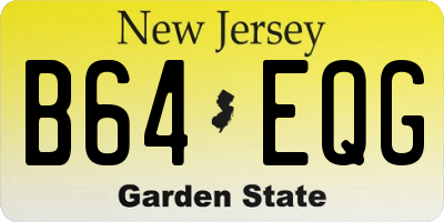 NJ license plate B64EQG