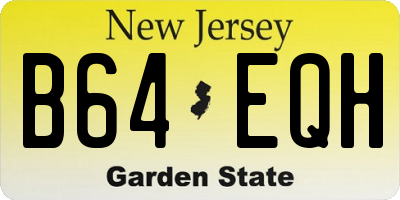 NJ license plate B64EQH