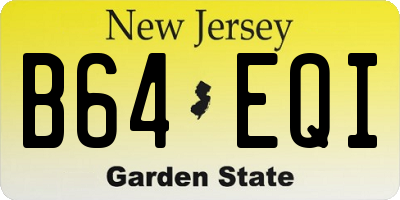 NJ license plate B64EQI