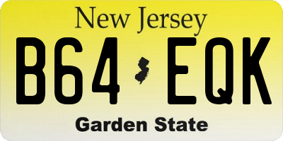 NJ license plate B64EQK