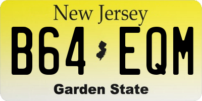 NJ license plate B64EQM