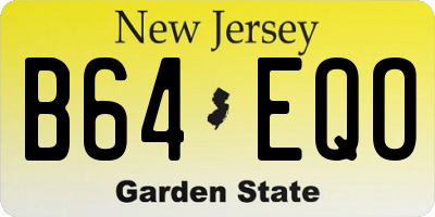 NJ license plate B64EQO