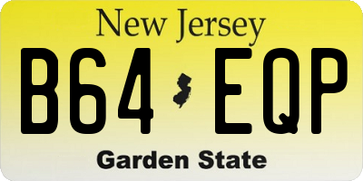 NJ license plate B64EQP