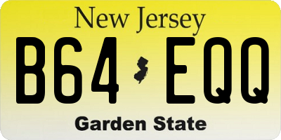 NJ license plate B64EQQ