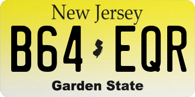 NJ license plate B64EQR