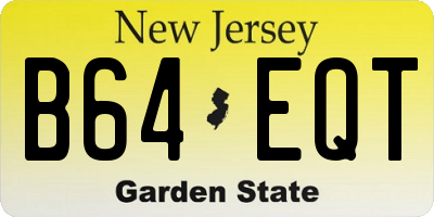 NJ license plate B64EQT