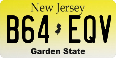 NJ license plate B64EQV