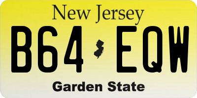 NJ license plate B64EQW