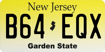 NJ license plate B64EQX