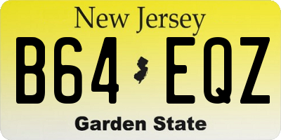 NJ license plate B64EQZ