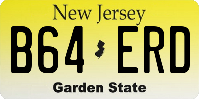 NJ license plate B64ERD
