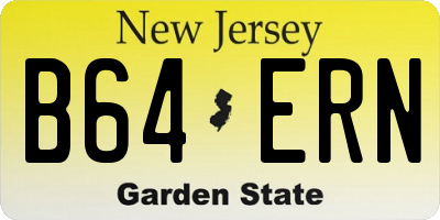NJ license plate B64ERN