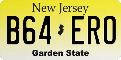 NJ license plate B64ERO