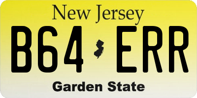 NJ license plate B64ERR