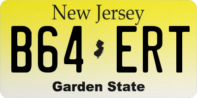 NJ license plate B64ERT