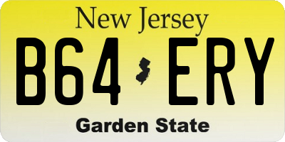 NJ license plate B64ERY