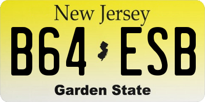 NJ license plate B64ESB