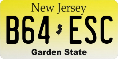 NJ license plate B64ESC