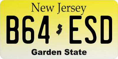 NJ license plate B64ESD