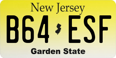 NJ license plate B64ESF