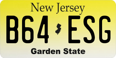 NJ license plate B64ESG