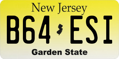 NJ license plate B64ESI