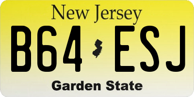 NJ license plate B64ESJ