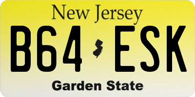 NJ license plate B64ESK