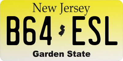 NJ license plate B64ESL