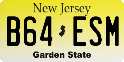 NJ license plate B64ESM