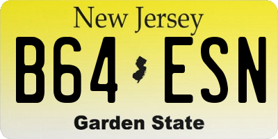 NJ license plate B64ESN