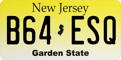 NJ license plate B64ESQ