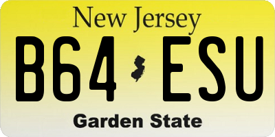 NJ license plate B64ESU