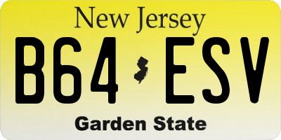 NJ license plate B64ESV
