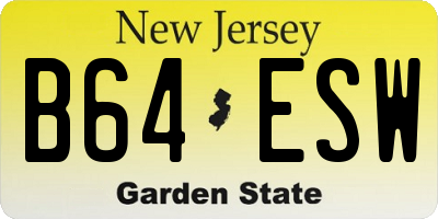 NJ license plate B64ESW