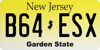 NJ license plate B64ESX